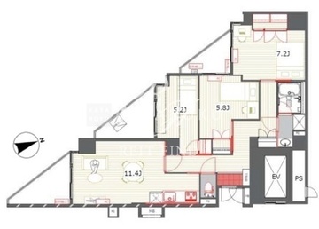 ティーズガーデン東陽町 1001 間取り図