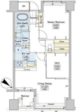 レジディアタワー上池袋 TW-229 間取り図