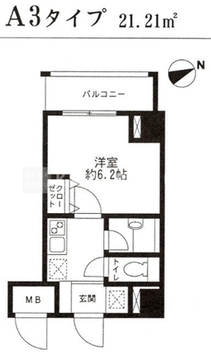レジディア東品川 602 間取り図