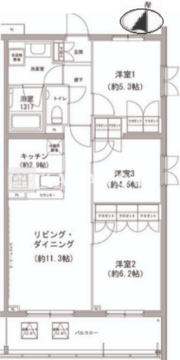 ヒューリックコート雪が谷 214 間取り図
