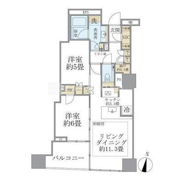 ブリリア二番町 1605 間取り図
