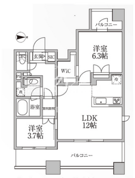 レジディア新御徒町2 907 間取り図