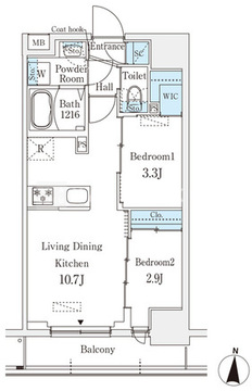 プライムブリス深川住吉 402 間取り図