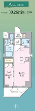 ルフォンリヴェント板橋西台 202 間取り図