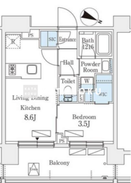 シーズンフラッツ町屋 403 間取り図