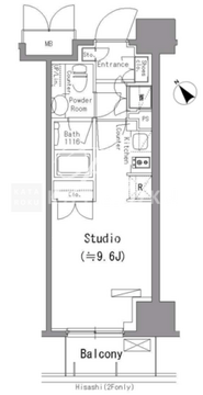 パークアクシス台東根岸 603 間取り図