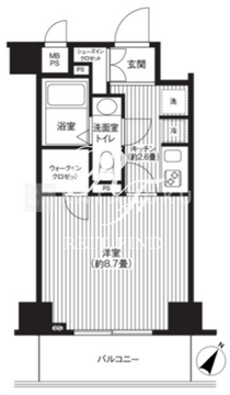 カスタリア初台 203 間取り図