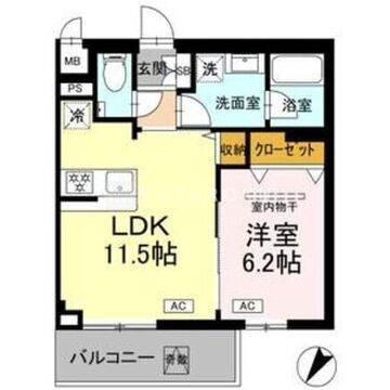 ロイジェント中目黒 205 間取り図
