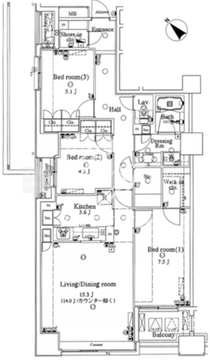 パークアクシス日本橋ステージ 1301 間取り図