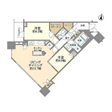 ブリリアタワーズ目黒 N-507 間取り図