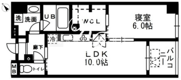 レジディア日本橋浜町 303 間取り図