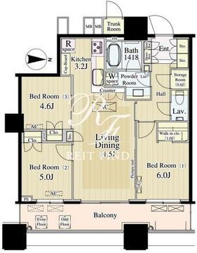 パークシティ大崎ザタワー 814 間取り図