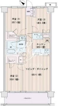 エスティメゾン豊洲レジデンス D-838 間取り図