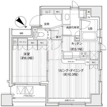 ドゥーエ銀座イースト2 803 間取り図