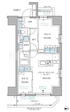 パークアクシス住吉ガーデンスクエア 613 間取り図