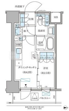 パークアクシス住吉ガーデンスクエア 1002 間取り図