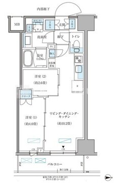 パークアクシス住吉ガーデンスクエア 1007 間取り図