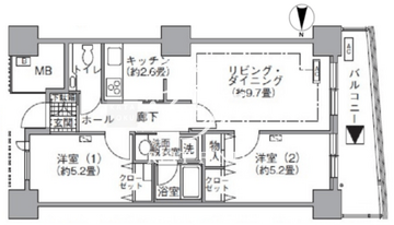 アクティ汐留 1304 間取り図