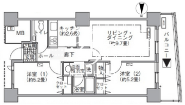 アクティ汐留 1507 間取り図