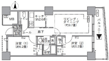 アクティ汐留 2503 間取り図