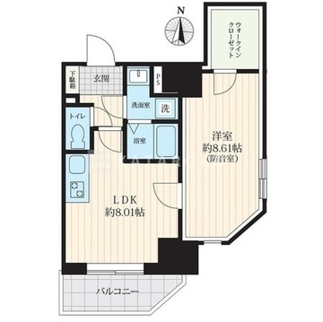 プライムブリス森下スタジオ 601 間取り図