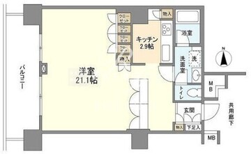 豊洲シエルタワー 902 間取り図