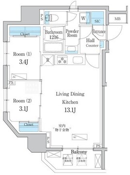 デュオフラッツ浅草田原町ネスト 901 間取り図