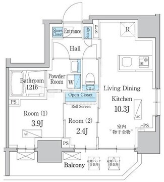 デュオフラッツ浅草田原町ネスト 1202 間取り図