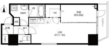 エルスタンザ駒形 801 間取り図