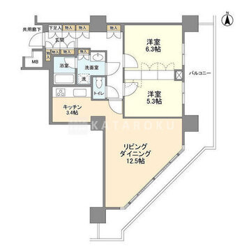 豊洲シエルタワー 1212 間取り図