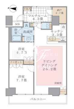 ブリリアイスト東雲キャナルコート 506 間取り図