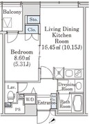 プラティーヌ新宿新都心 1403 間取り図