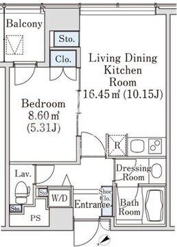 プラティーヌ新宿新都心 1403 間取り図