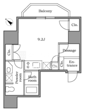レジディア恵比寿2 1303 間取り図
