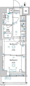 ガリシア目黒大岡山 302 間取り図