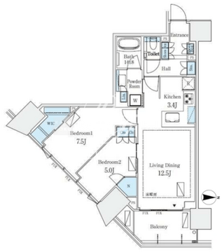 グランドシティタワー月島 1510 間取り図