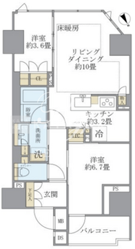ブリリア上野松が谷ザレジデンス 701 間取り図