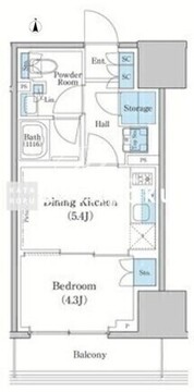 スタイリオ蒲田ウエスト 1402 間取り図