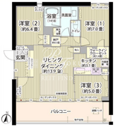 ガーデニエール砧ウエスト 705 間取り図