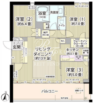 ガーデニエール砧ウエスト 705 間取り図