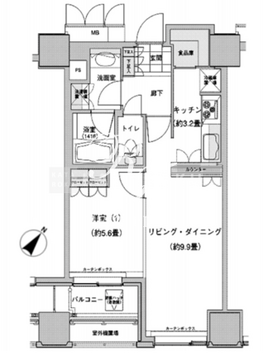 ウエストパークタワー池袋 2211 間取り図