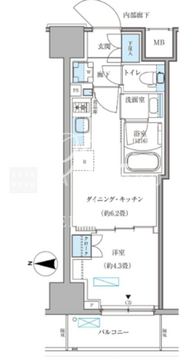 パークアクシス住吉ガーデンスクエア 606 間取り図