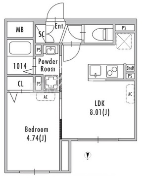 グランパセオ明大前4 105 間取り図