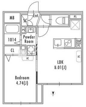 グランパセオ明大前4 305 間取り図