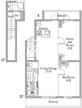 ベルメゾン中村橋サウス 206 間取り図