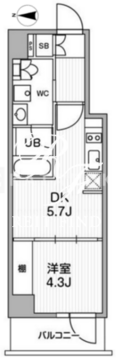 オルタナ中野 603 間取り図