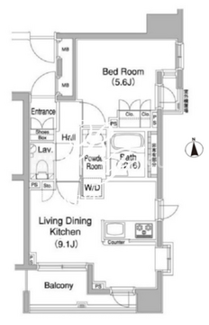 コンフォリア西早稲田 1103 間取り図