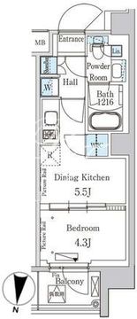 パークアクシス吾妻橋 201 間取り図