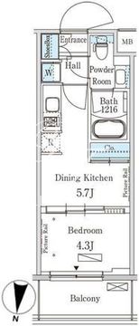 パークアクシス吾妻橋 202 間取り図