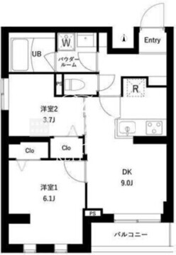 プレセダン千駄木 208 間取り図